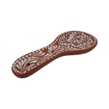Talavera Spoon Rest | Brown & White Handcrafted Design
