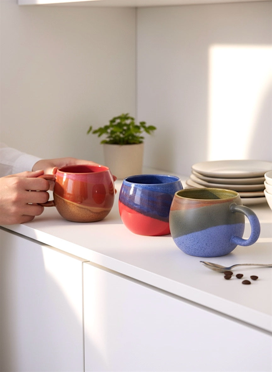 Reactive Glaze Colorful Ceramic Coffee Mug