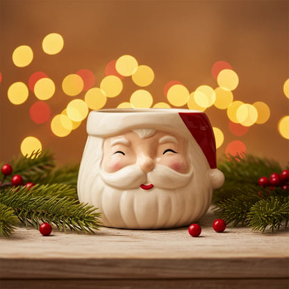 Stoneware Santa Head Shaped Planter